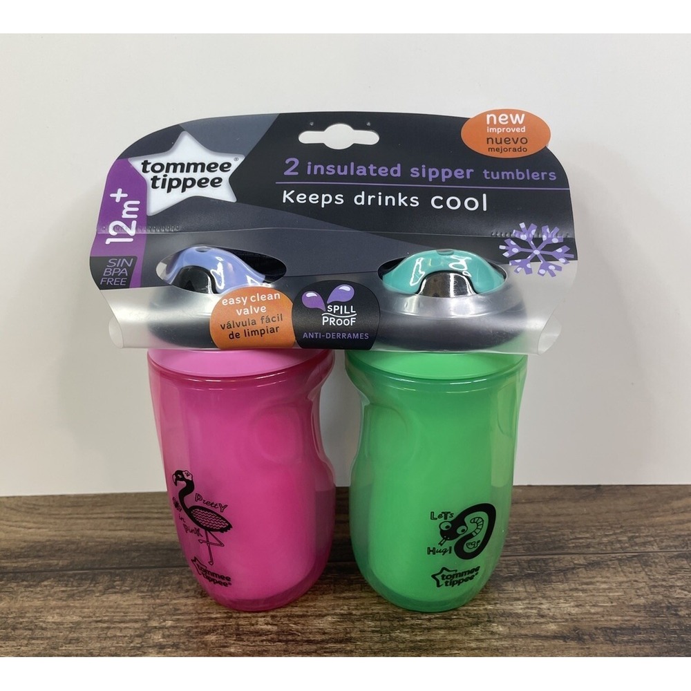 Tommee Tippee Insulated Sipper Tumblers Set Of 2 Flamingo Snake Keeps Cold